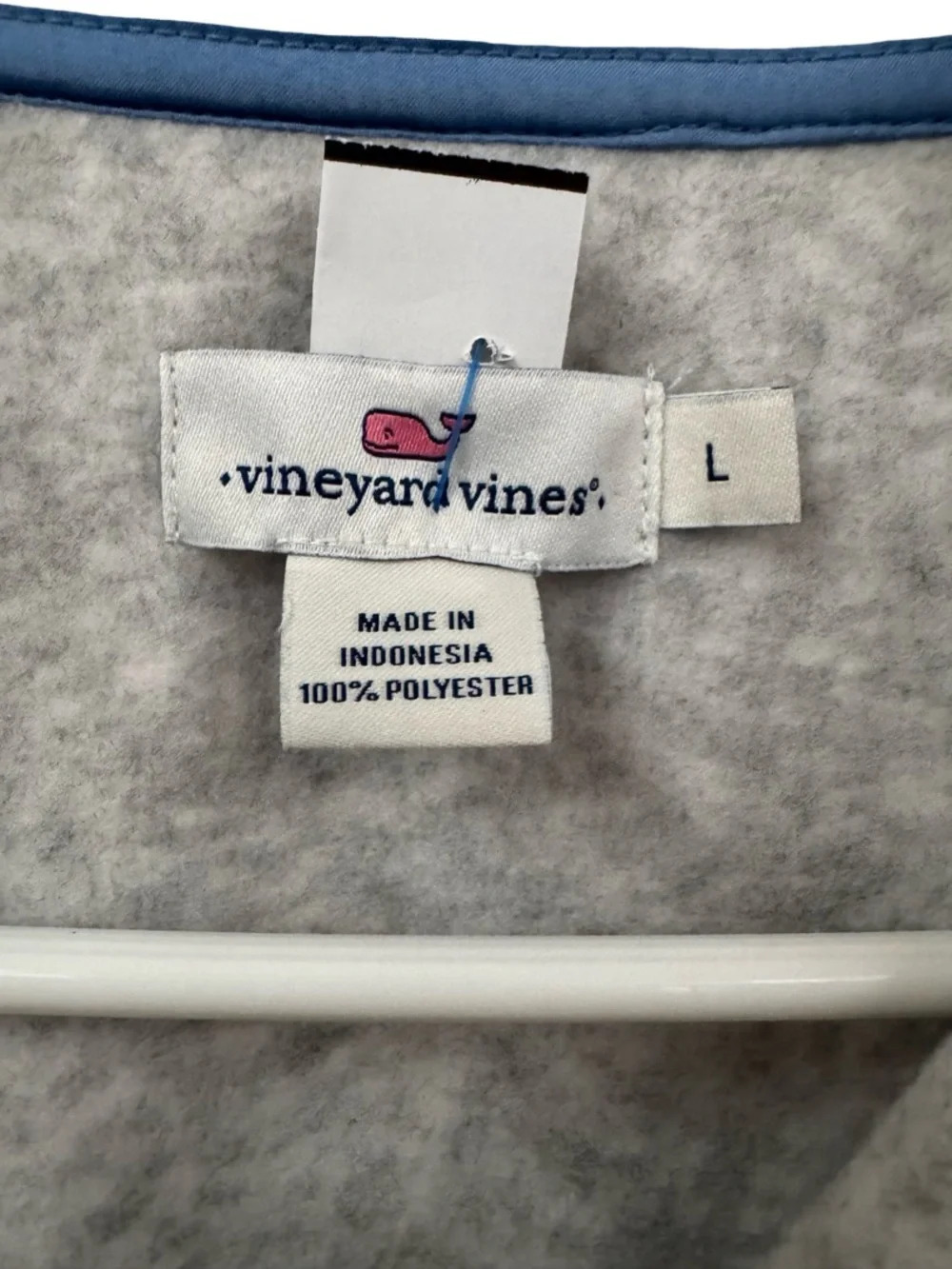 Vineyard Vines Shep Shirt Fleece Pullover Gray Mint Snap Neck Size Large - Picture 2 of 11